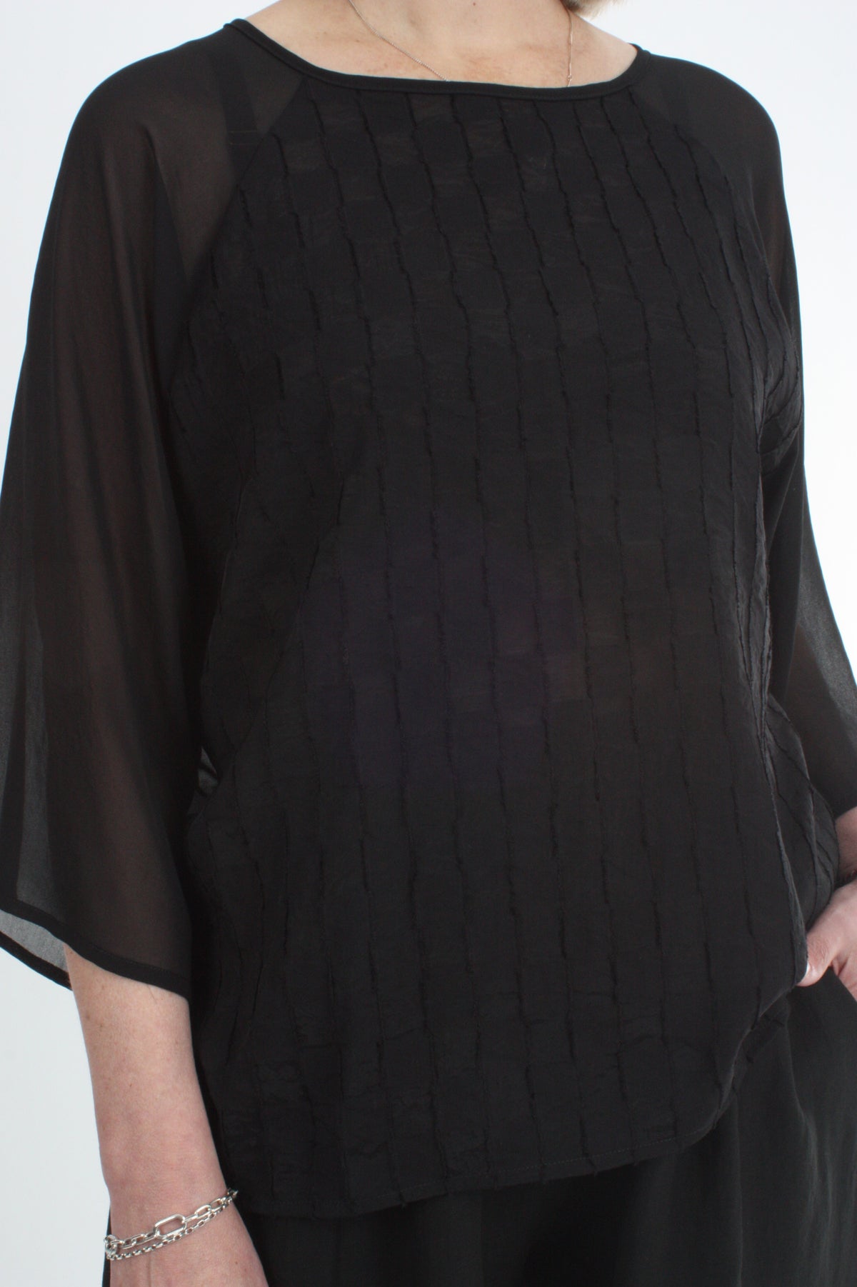Becky Top - Black textured
