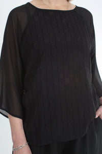 Becky Top - Black textured