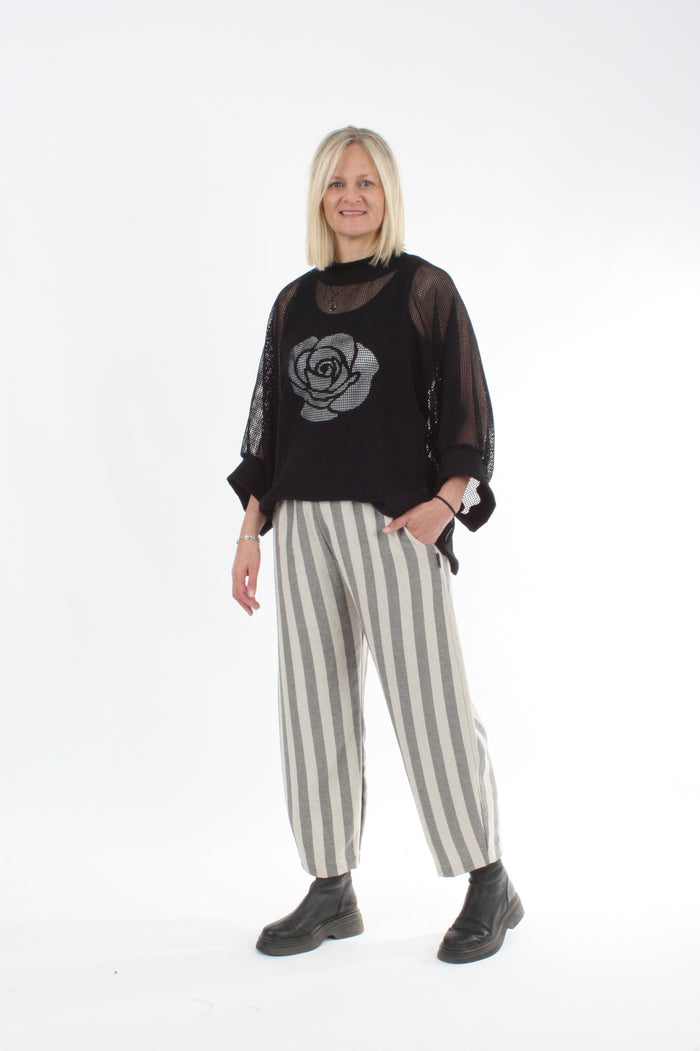 Jayne Pants - Black Natural Stripe