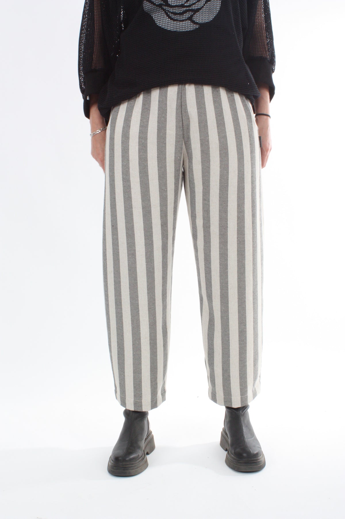 Jayne Pants - Black Natural Stripe