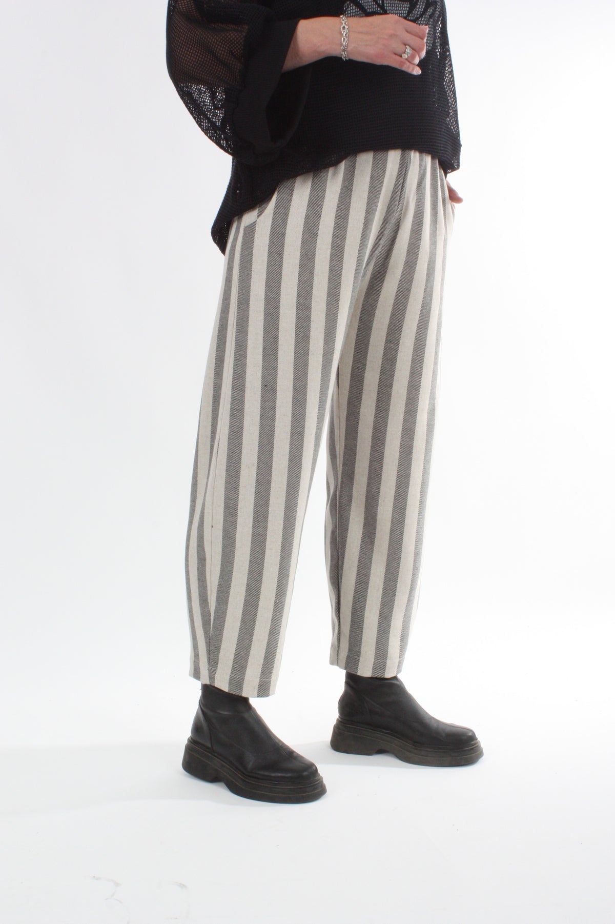 Jayne Pants - Black Natural Stripe