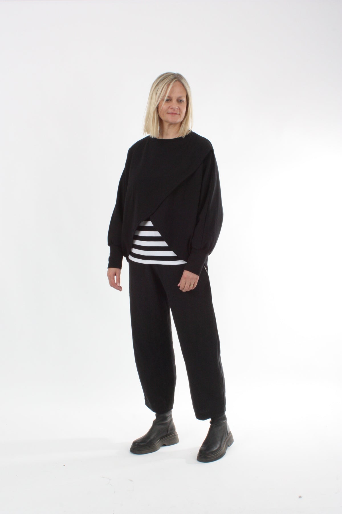 Cross Over Jumper - Black