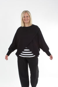 Cross Over Jumper - Black