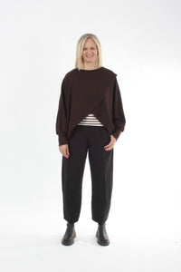 Cross Over Jumper - Chocolate