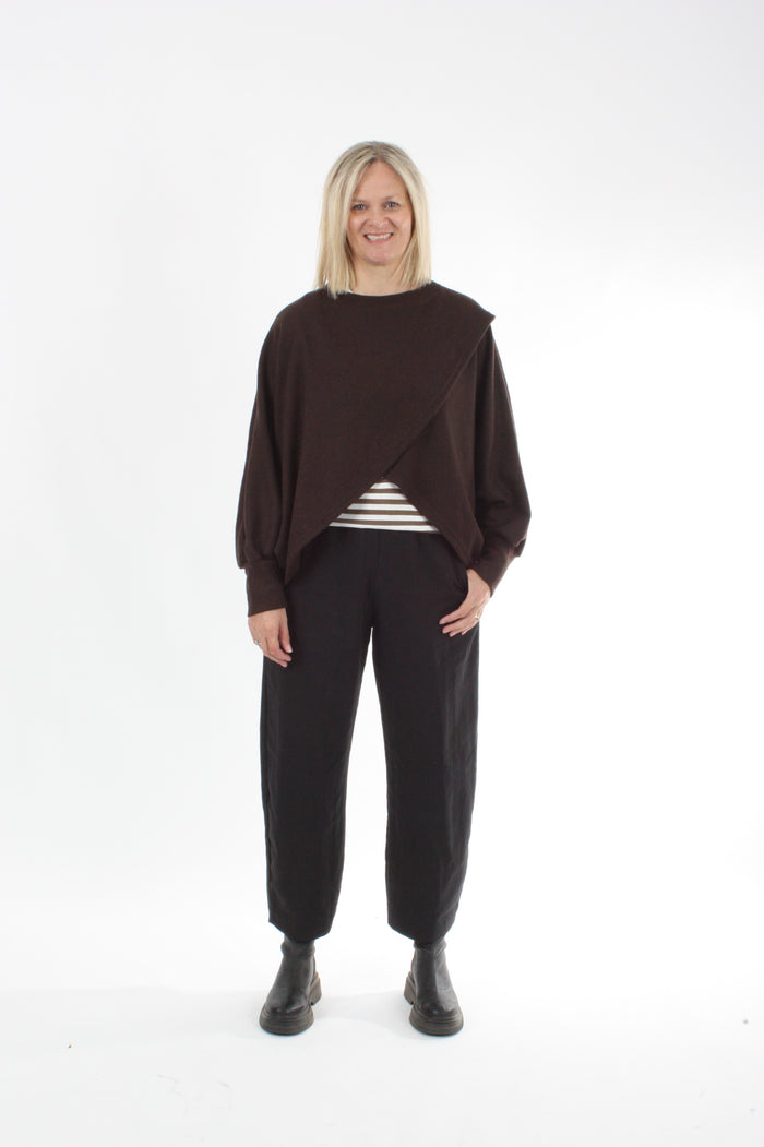 Cross Over Jumper - Chocolate