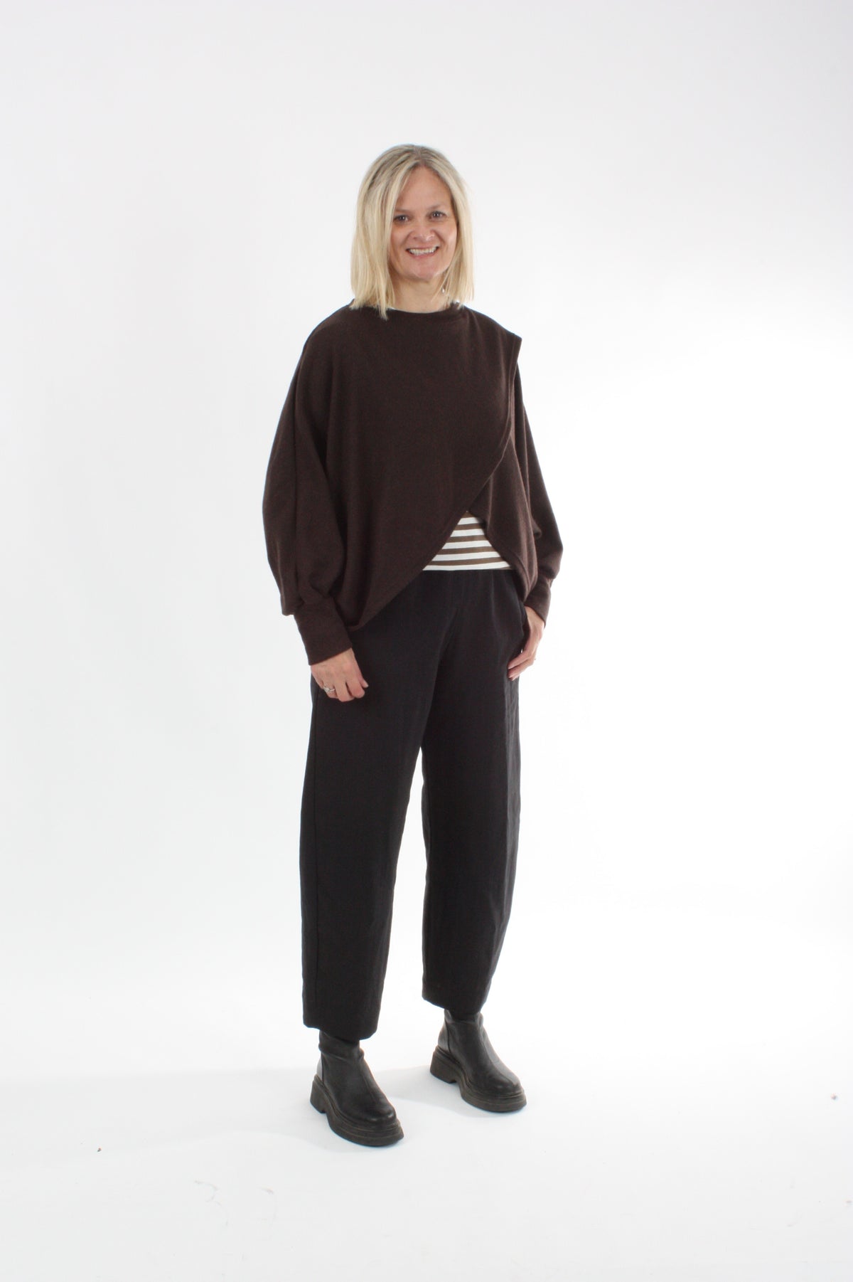 Cross Over Jumper - Chocolate