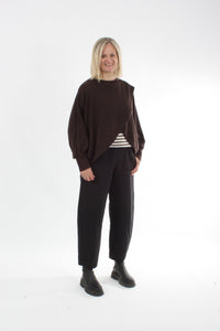 Cross Over Jumper - Chocolate