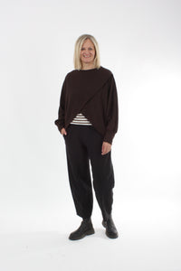 Cross Over Jumper - Chocolate