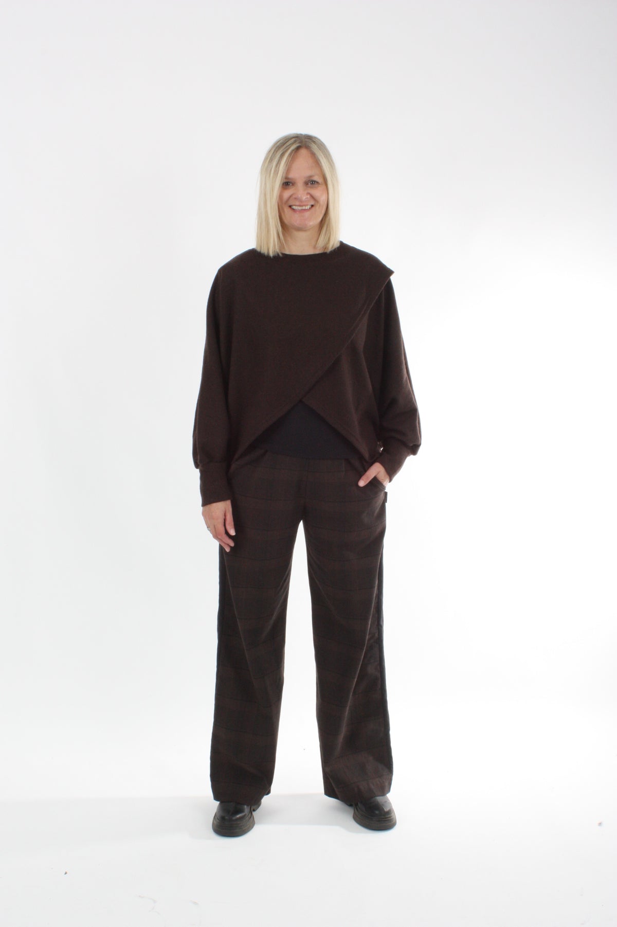 Cross Over Jumper - Chocolate