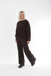 Cross Over Jumper - Chocolate