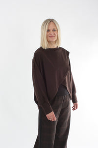 Cross Over Jumper - Chocolate