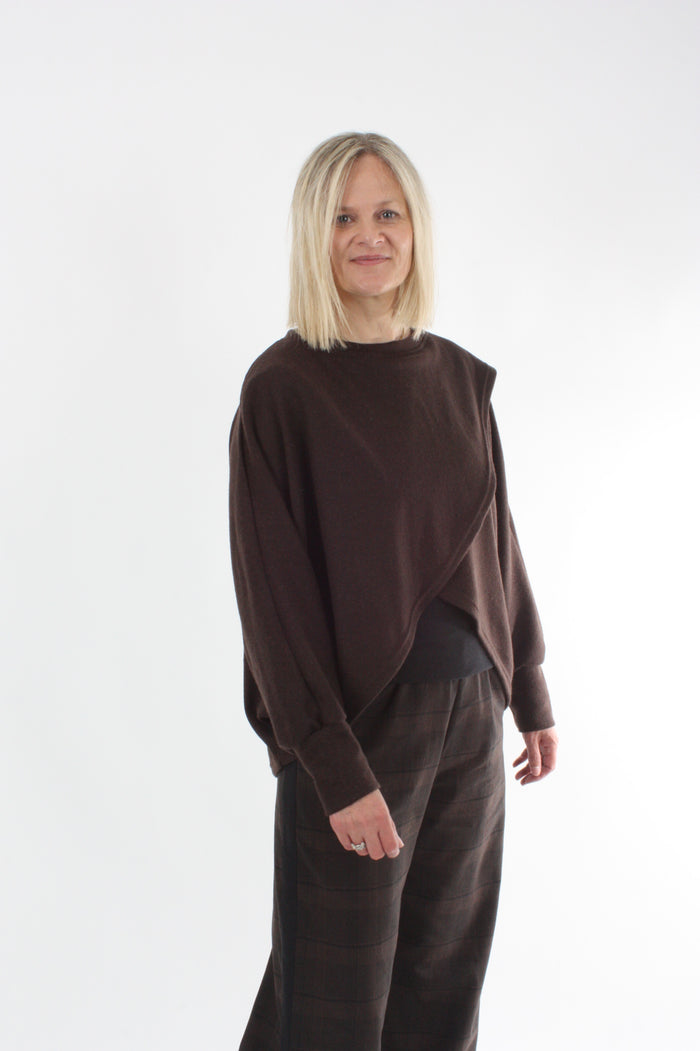 Cross Over Jumper - Chocolate