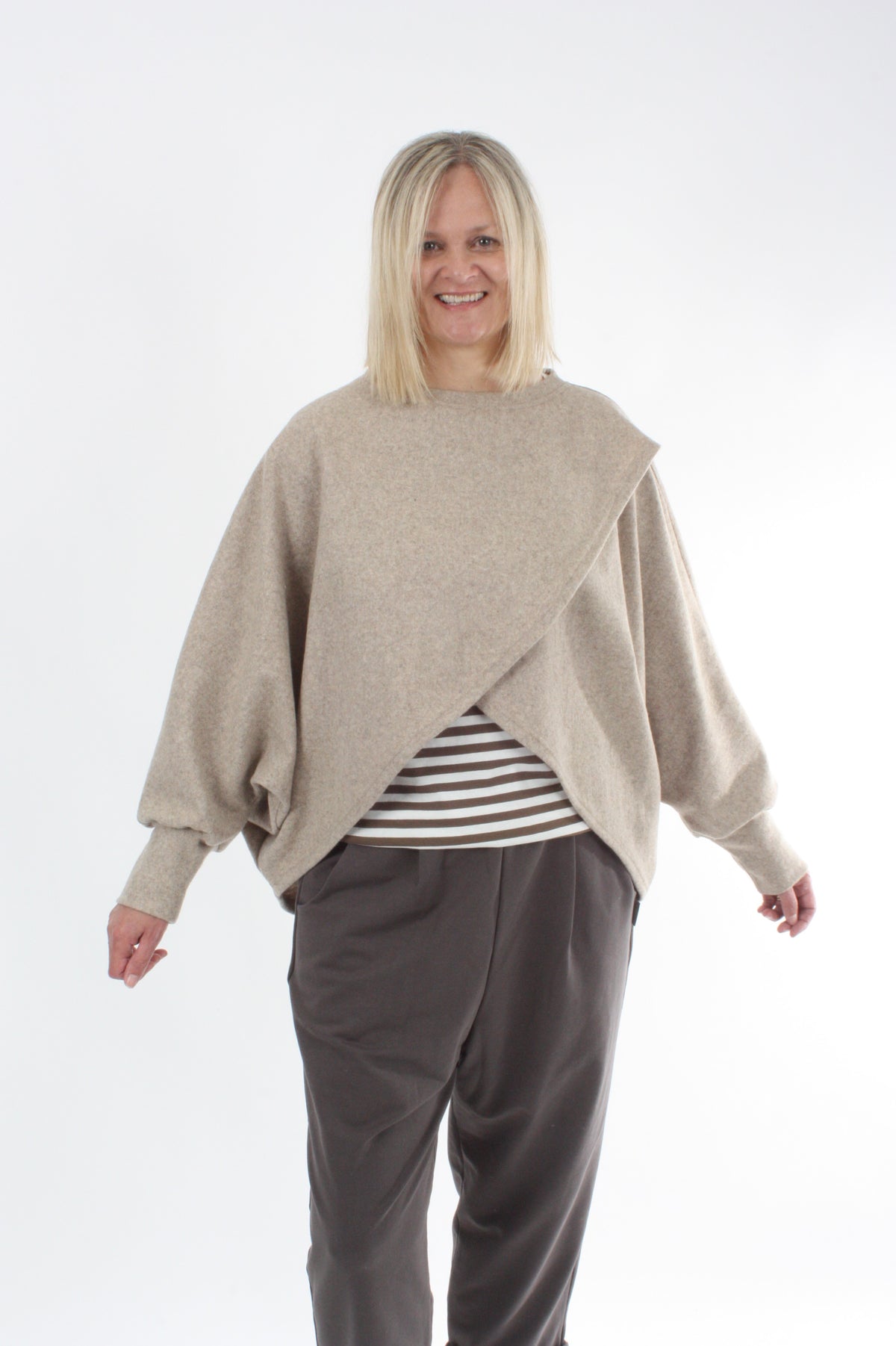 Cross Over Jumper - Oat