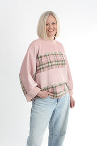 Sonia Top - Pink Corduroy and Check