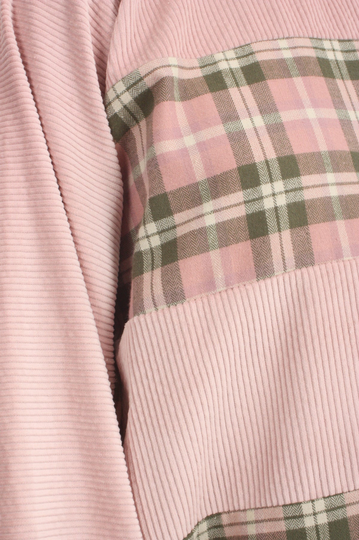 Sonia Top - Pink Corduroy and Check