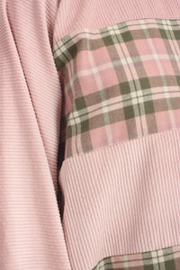 Sonia Top - Pink Corduroy and Check