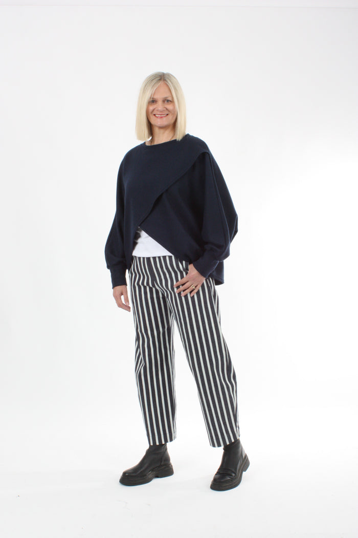 Jayne Pants - Navy White Stripe