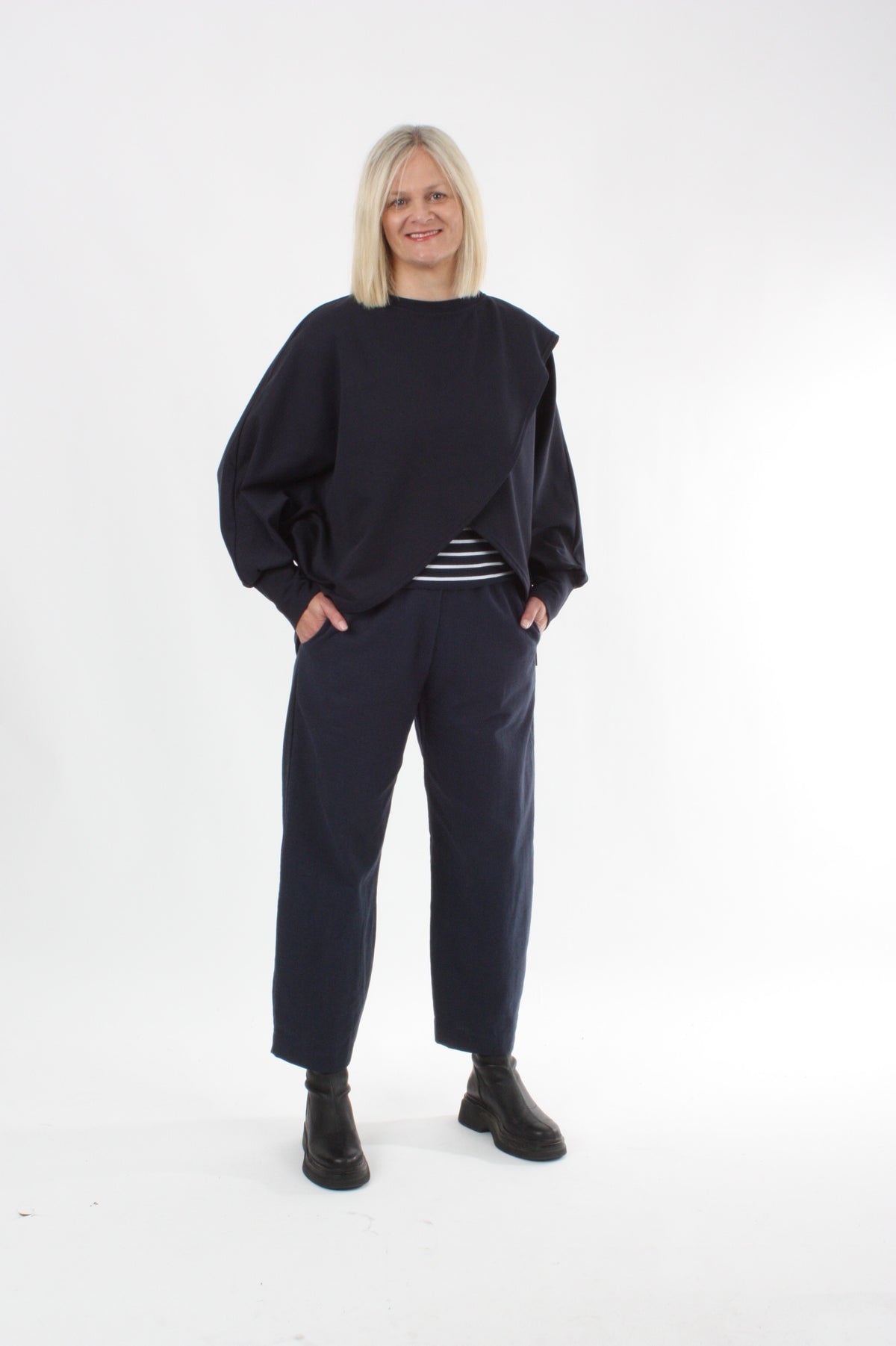 Cross Over Jumper - Navy