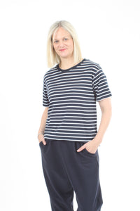 Tee Shirt - Navy and White stripe - Pre-Order
