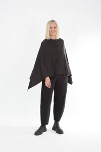 Tri Poncho Merino - Espresso with Black Trim - Pre-Order