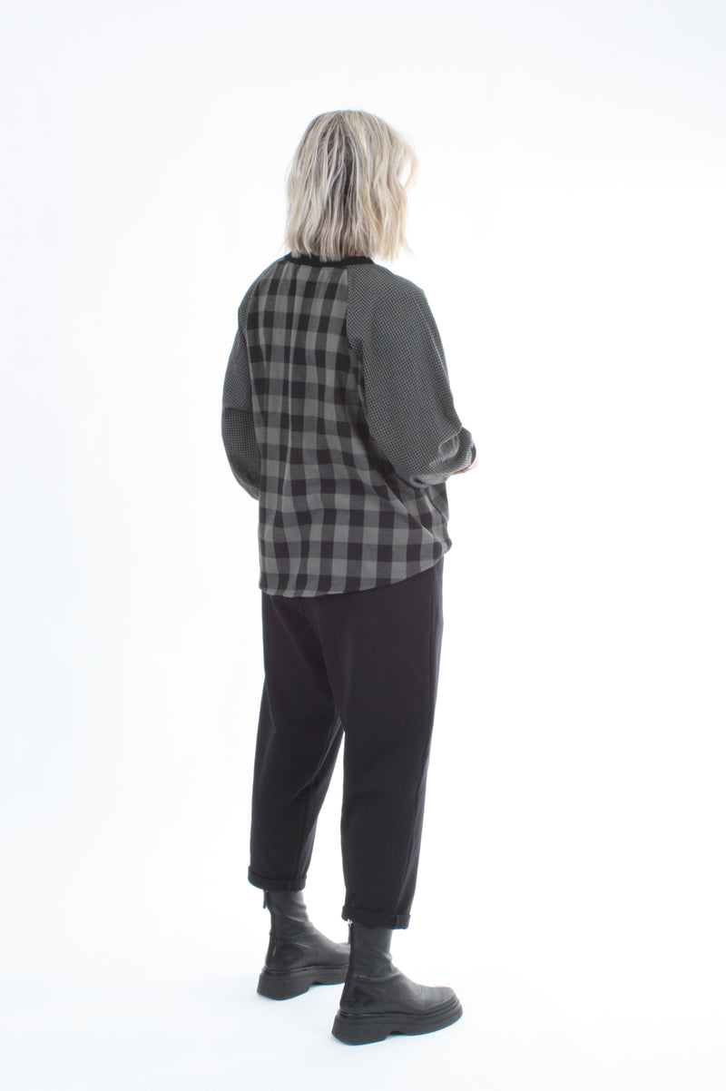 Harper Top - Slate Green and Black Check - Pre Order
