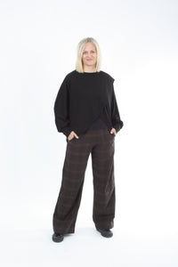 Cross Over Jumper - Black Merino