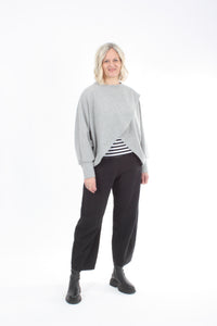 Cross Over Jumper - Grey
