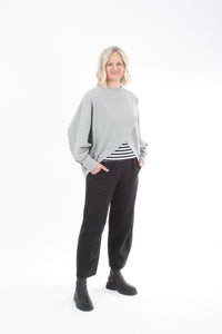 Cross Over Jumper - Grey