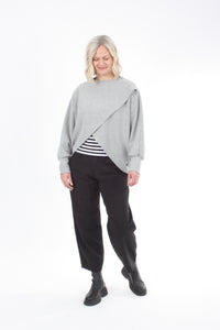 Cross Over Jumper - Grey