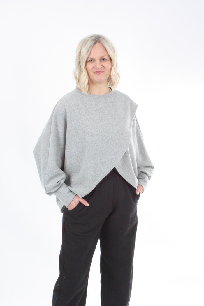 Cross Over Jumper - Grey