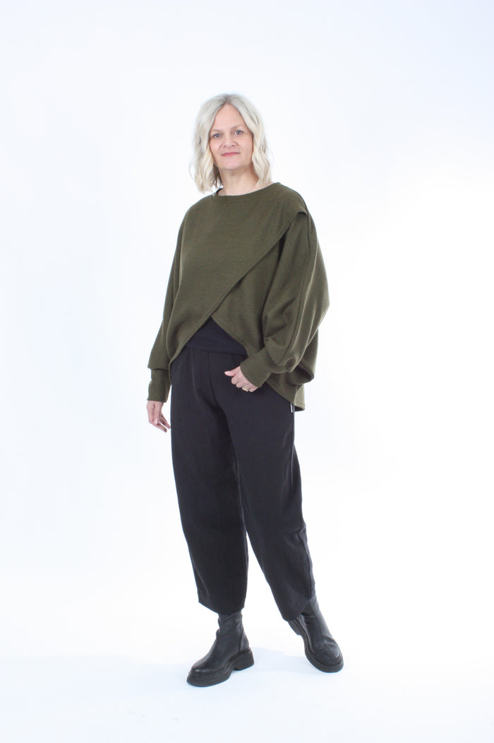 Cross Over Jumper - Khaki