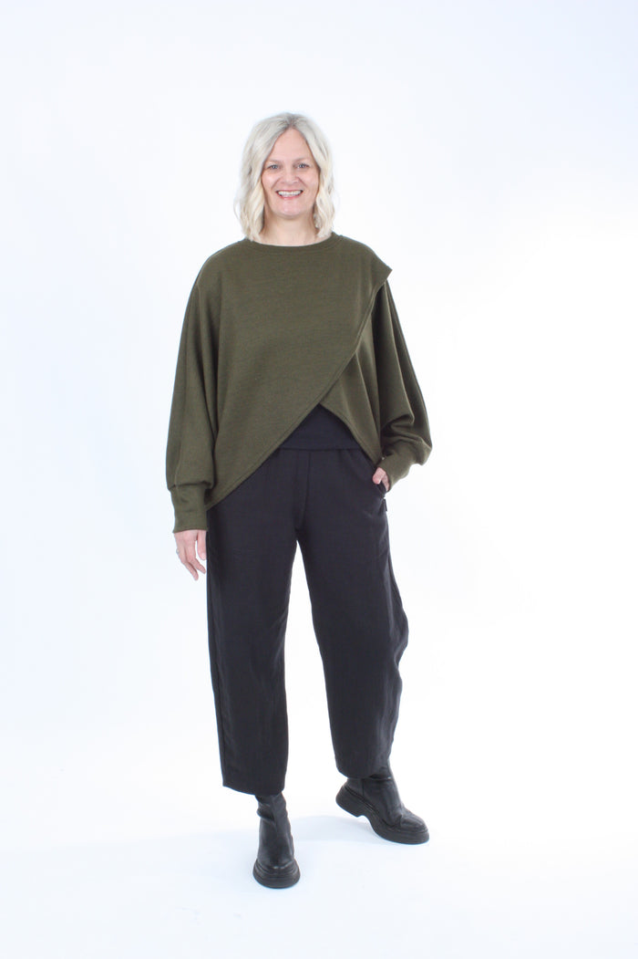 Cross Over Jumper - Khaki