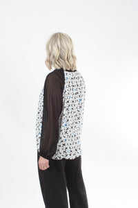 Harper Top - X print black sleeves
