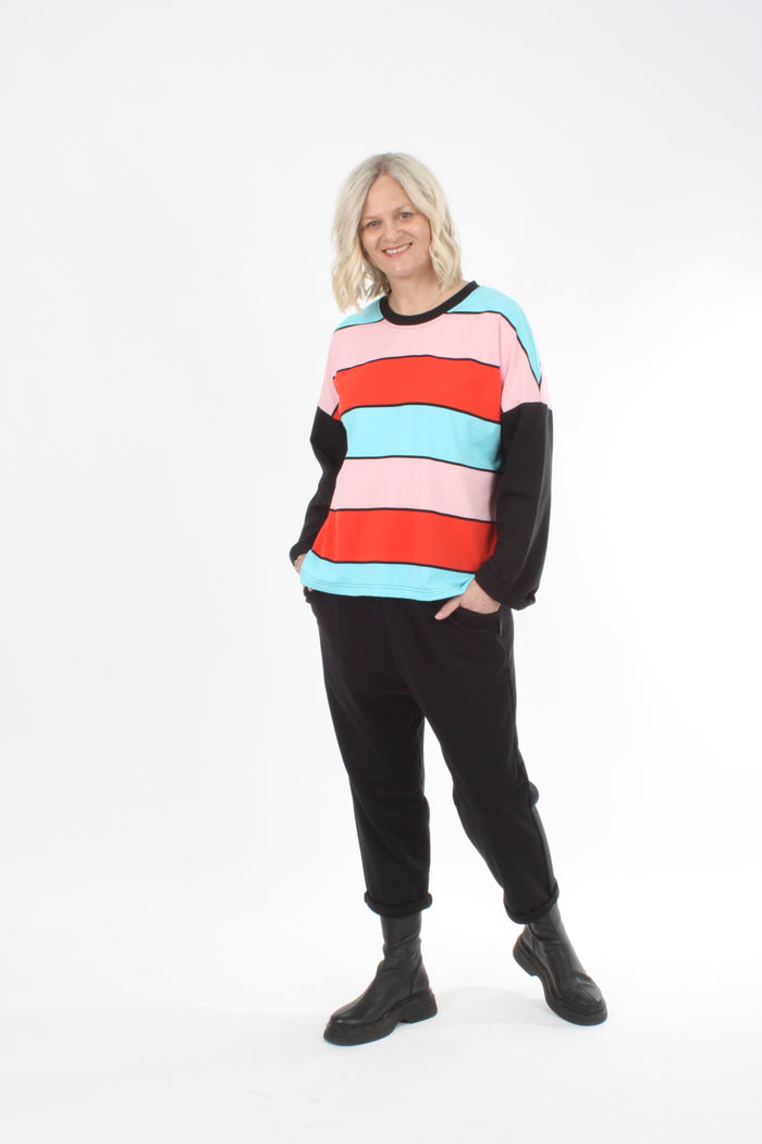 Tracee Top - Red, Blue and Pink