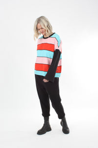 Tracee Top - Red, Blue and Pink