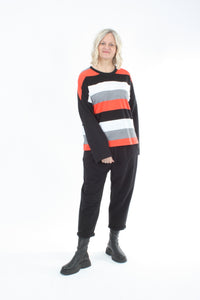 Tracee Top - Orange, White and Black