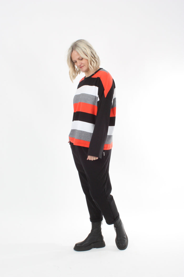 Tracee Top - Orange, White and Black