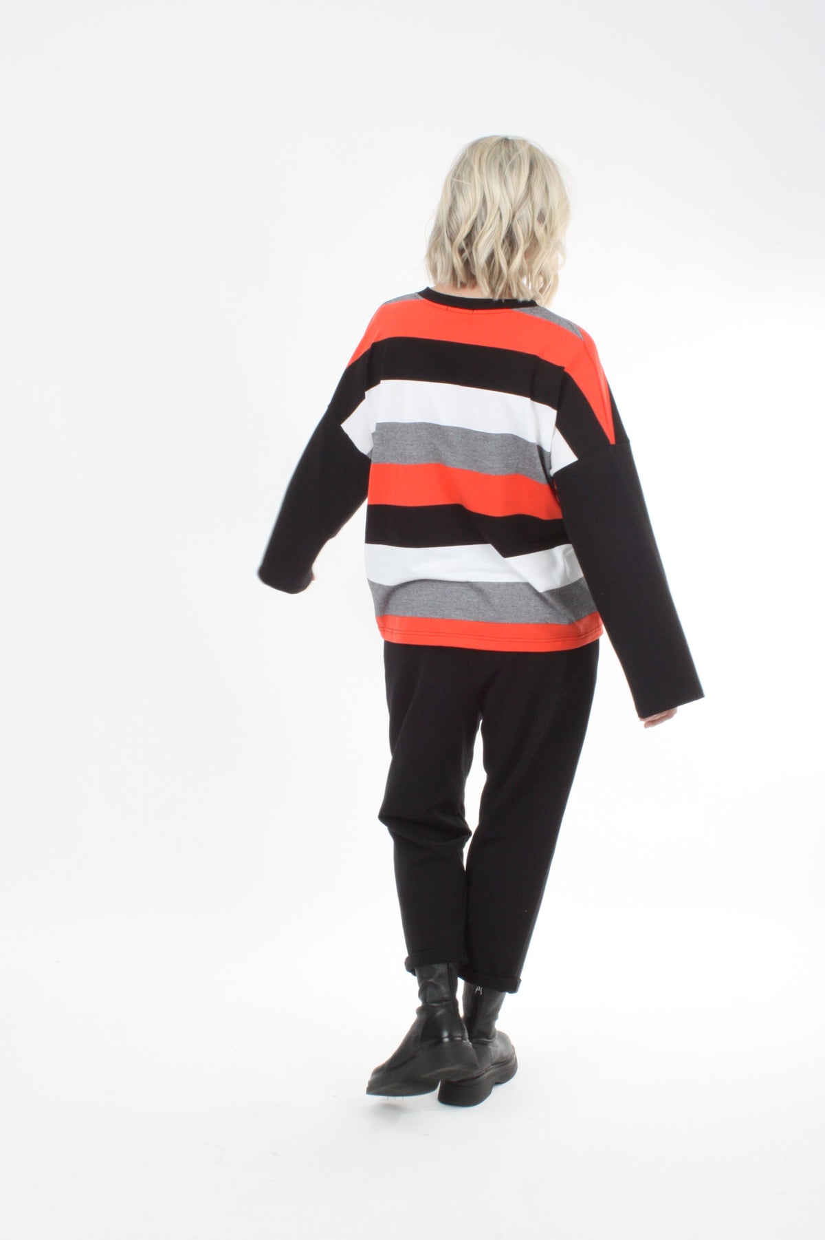 Tracee Top - Orange, White and Black