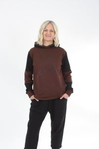 Avery Hoodie - Chocolate and Black
