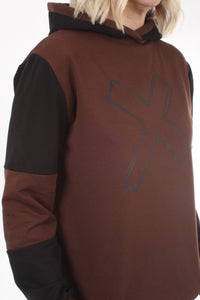 Avery Hoodie - Chocolate and Black