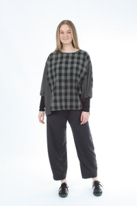 Alexa Top - Reversible - Slate Green and Black Check - Pre Order