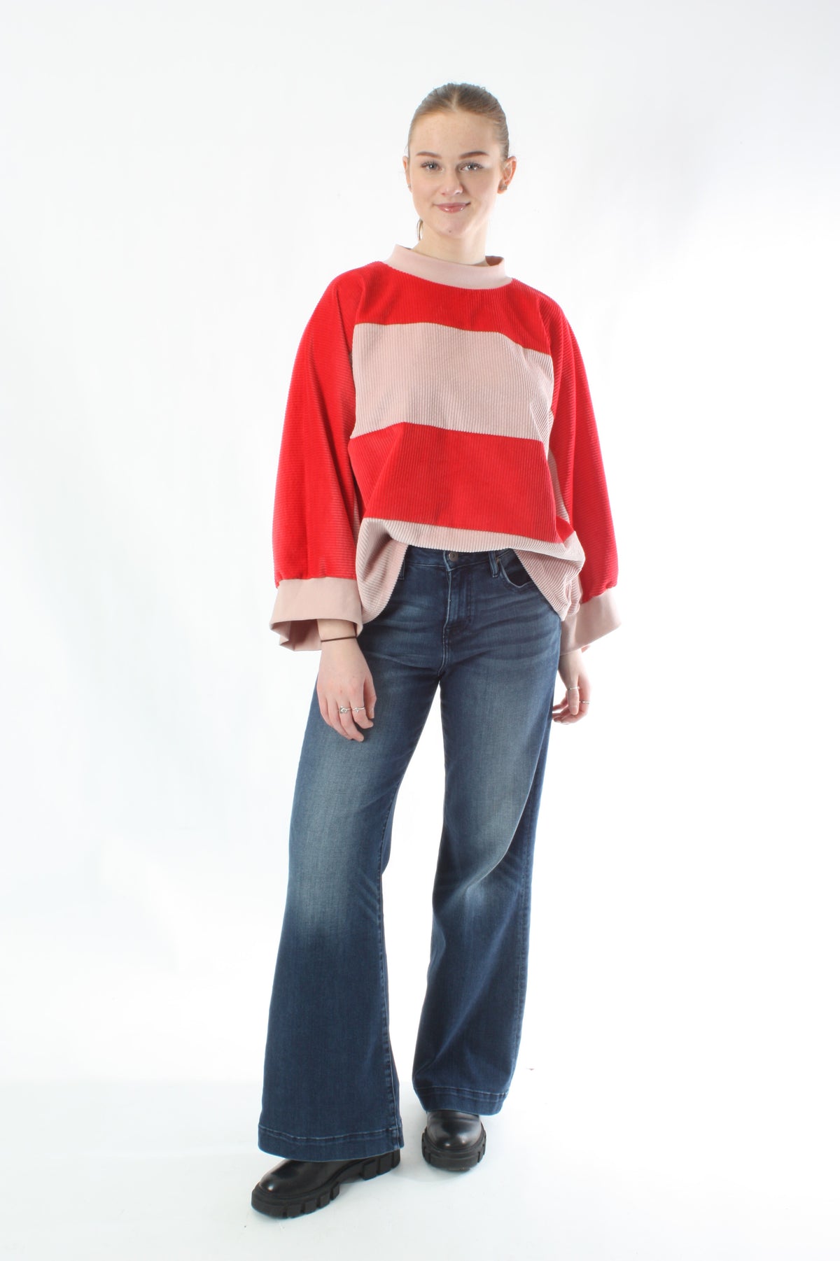 Corduroy Top - Pink and Red - Pre Order
