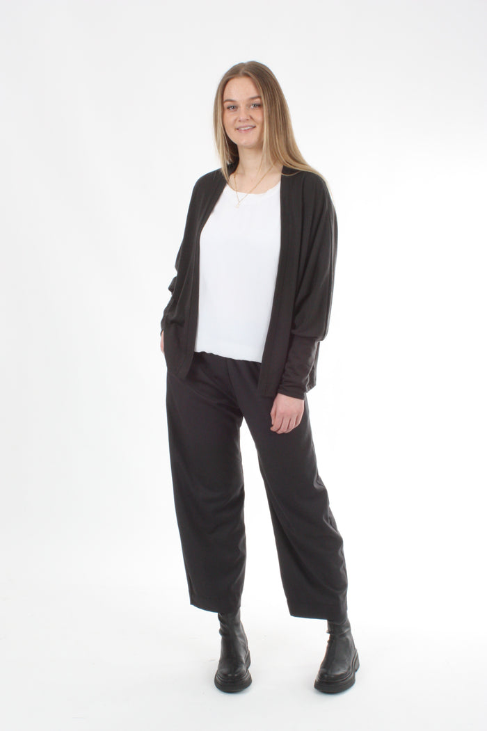 Cardi Merino Short Square Plain Chocolate- Pre Order 2 - 3 Weeks