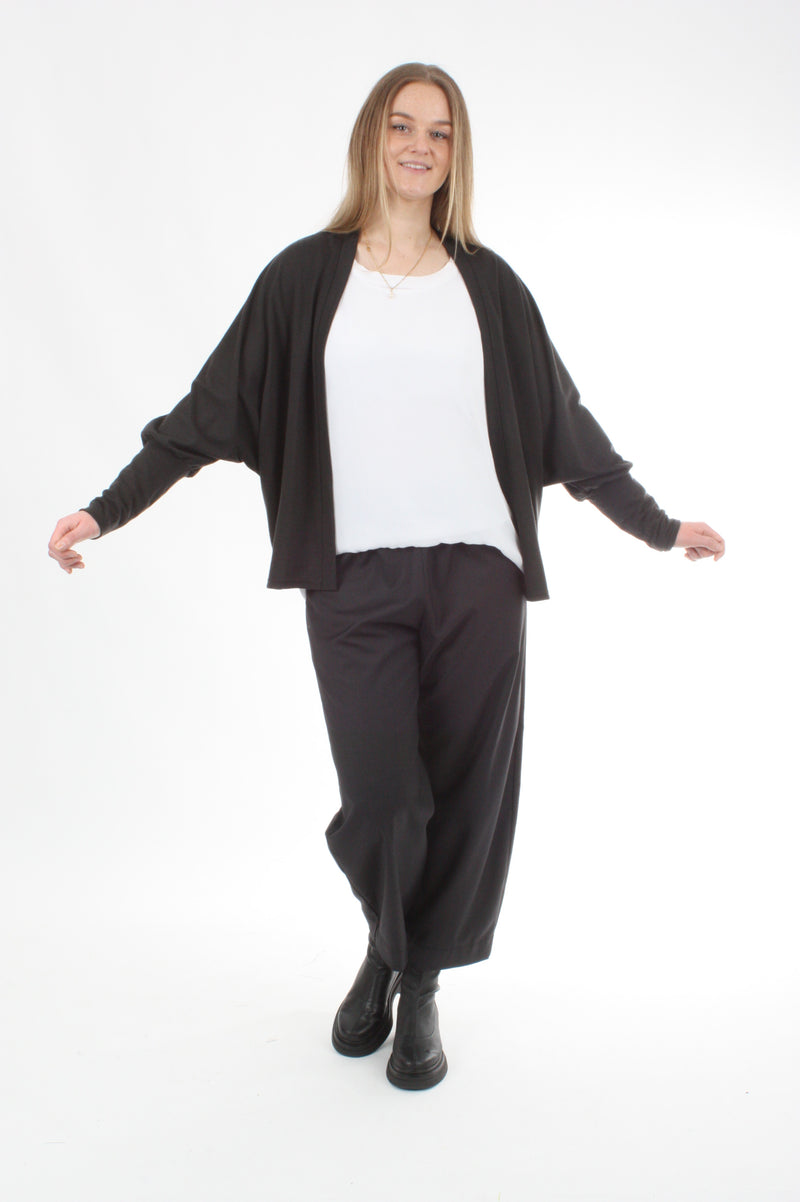 Cardi Merino Short Square Plain Chocolate- Pre Order 2 - 3 Weeks