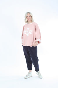 Sonia Top - Pink - White Floral cross Print - Pre Order