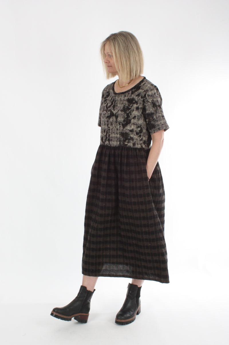 Tara Dress - Chocolate and Black Check