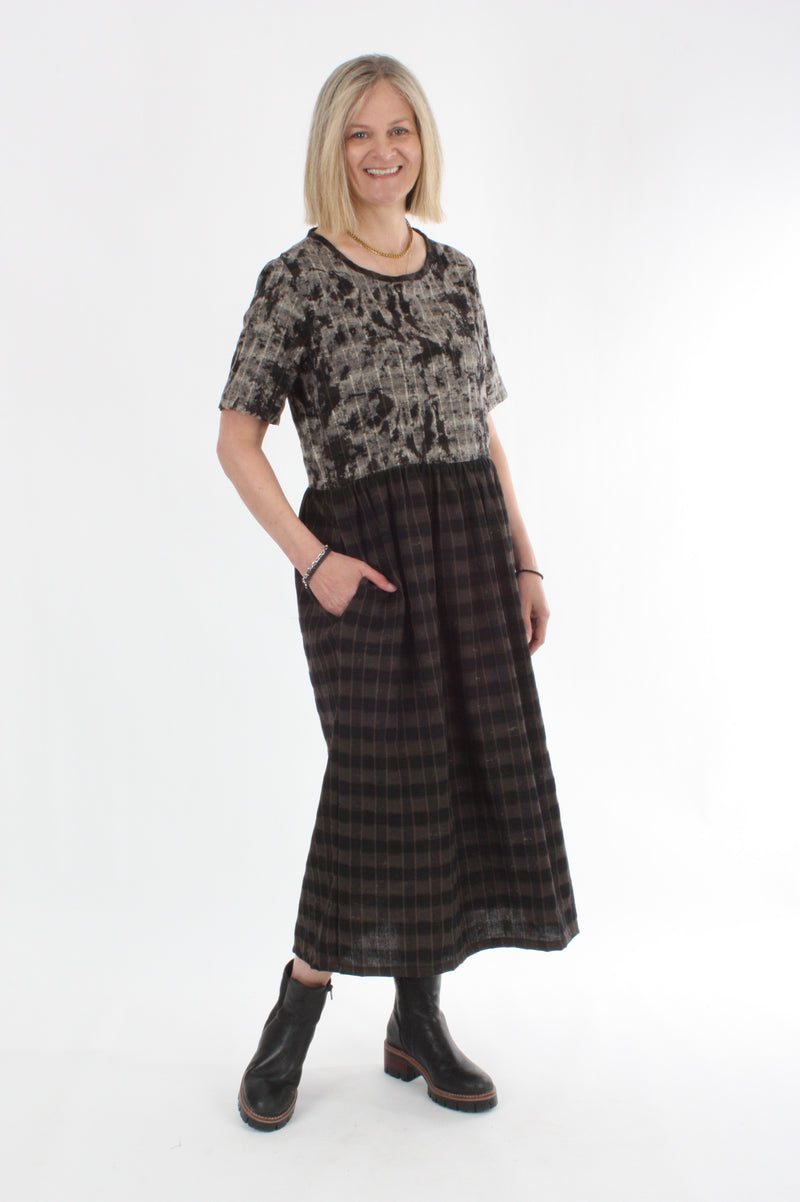 Tara Dress - Chocolate and Black Check