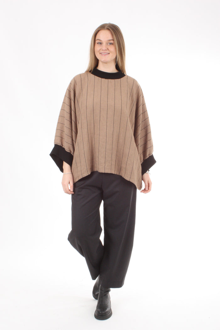 Sonia Top - Toffee black stripe