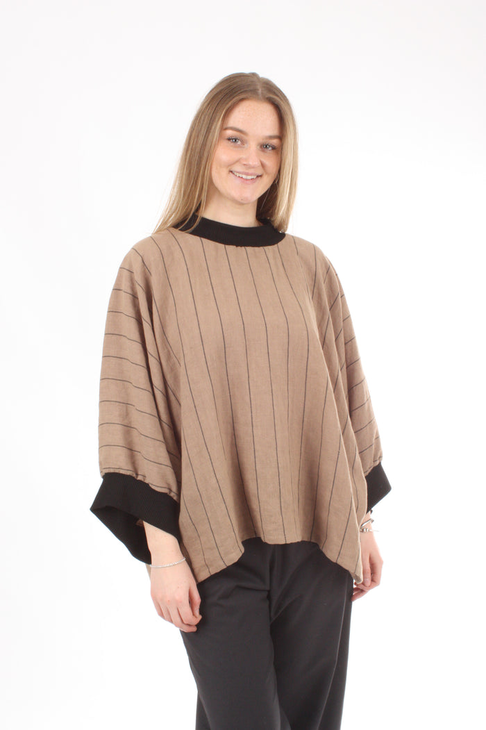 Sonia Top - Toffee black stripe