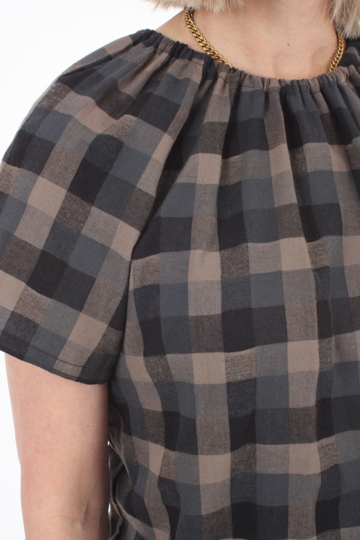 Eva Top - Short Sleeve - Check